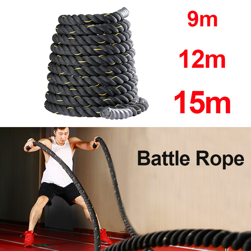 9M/12M/15M Fitness Battle Rope - огляд і ціна Crossfit No Equipment Workouts